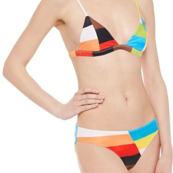 Mara Hoffman Womens Astrid Triangle Bikini Top & Zoa Rainbow Bikini Swim Set XL - Picture 1 of 11